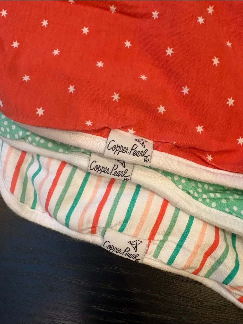 Copper Pearl 3 Pack Premium Burp Cloths